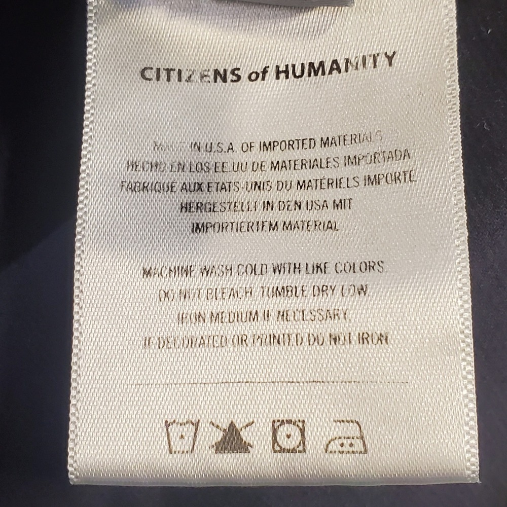 Citizens of Humanity Kayla Button Up Shirt M Blue 100% Cotton Oversized USA Made - Picture 8 of 11